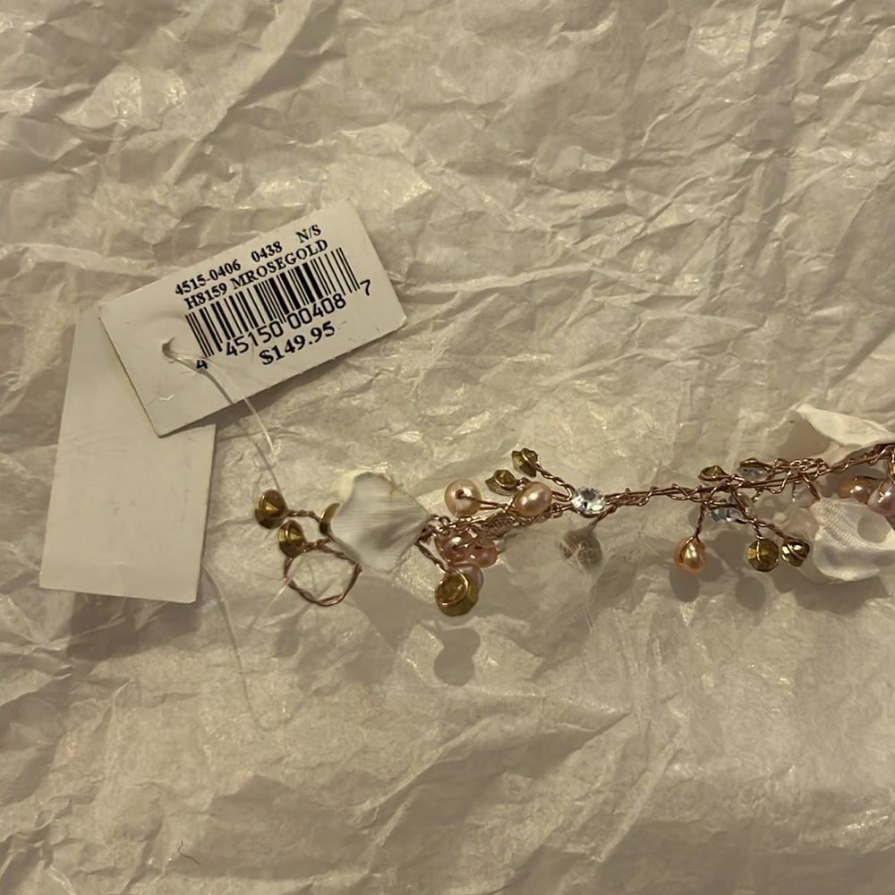 David’s Bridal rose gold hair piece